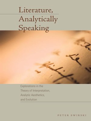 cover image of Literature, Analytically Speaking